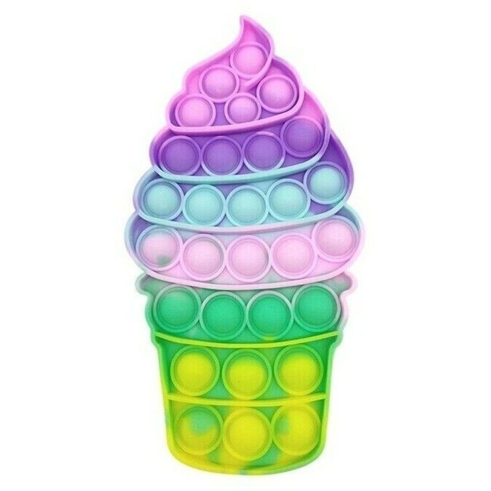 Fidget Toy Ice Cream Cone Custard Push Pop Bubble Silicone Sensory